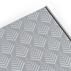 Grey Christmas gift box with a Christmas tree pattern, 305×215×85 mm