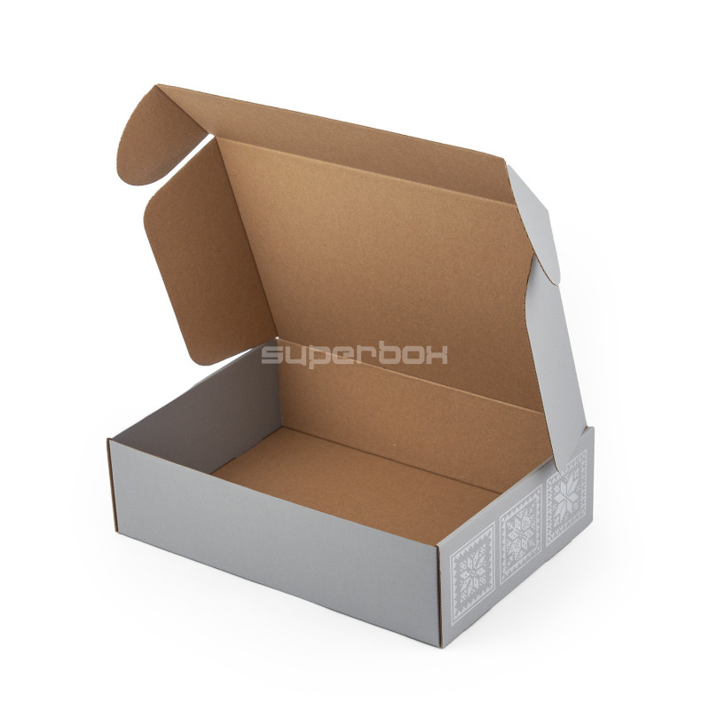 Серая коробка A4 с этническими мотивами