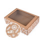 Brown A4 box with Christmas motifs and window, 305x215x85 mm Brown A4 box with Christmas motifs and window, 305x215x85 mm