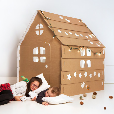 Didelis gofruoto kartono žaidimų namas ŽVAIGŽDUTĖS