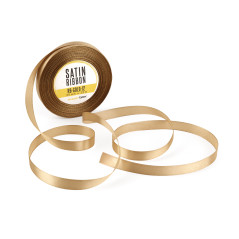 Siaura auksinė atlasinė juostelė, 12 mm pločio