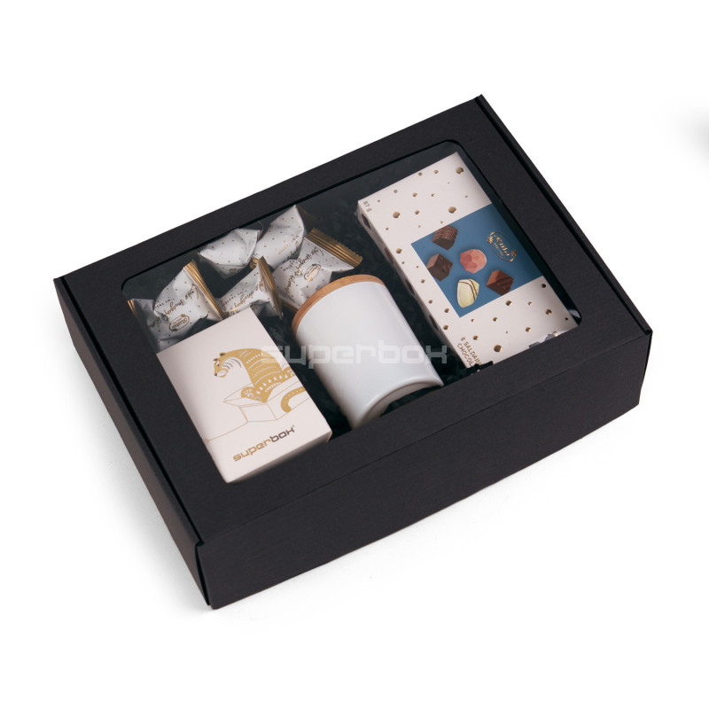 Black A4 Size Gift Box with Window Black A4 Size Gift Box with Window