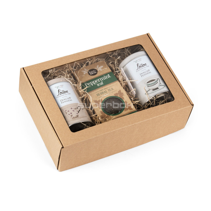 Ruda A4 formato dėžutė su PVC langeliu