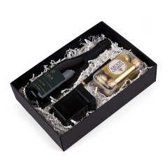 Juoda dovanų dėžė su dangčiu | 350x240x85 mm | Superbox