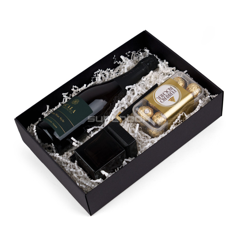 Juoda universali dviejų dalių dėžutė be langelio  8,5 cm aukščio