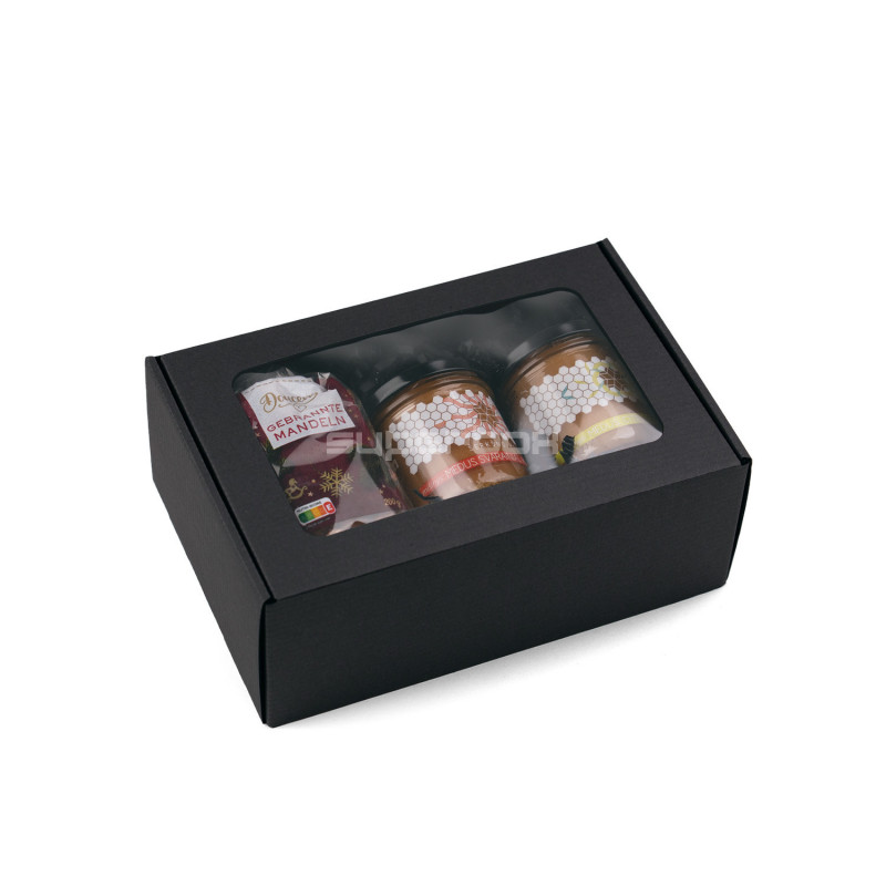 Black A5 Size Gift Box with Clear Window Black A5 Size Gift Box with Clear Window