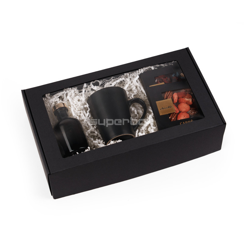 Extended Black Gift Box with Clear Window