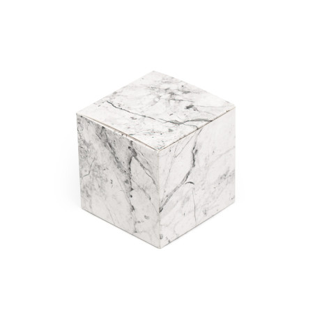 Small cube box with marble design, 73x73x73 mm