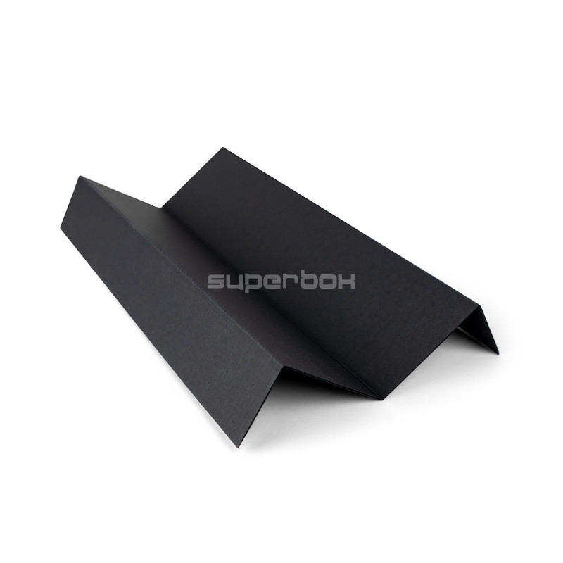 Black V-shaped cardboard box insert, 335x115 mm