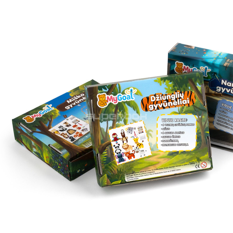 Dėžutės vaikams su spalvinga spauda