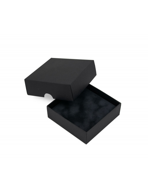 Juodas aksomo įdėklas dėžutei 90x90x30 mm