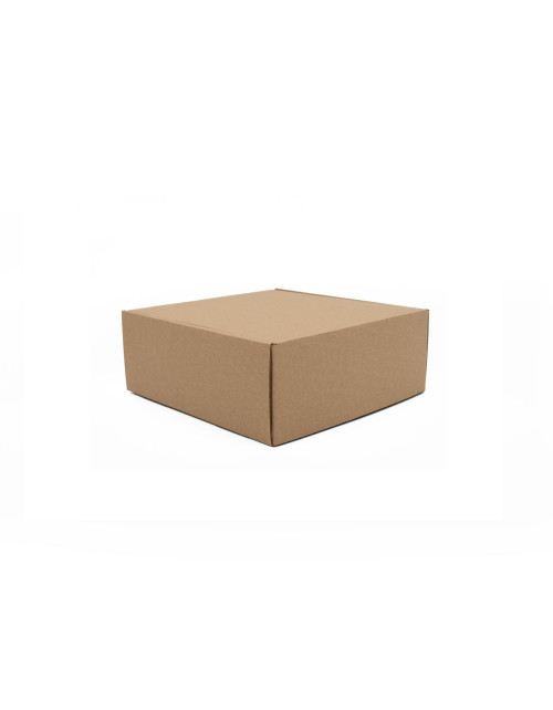 Ruda kvadratinė dėžutė be langelio gaminiams ir siuntimui