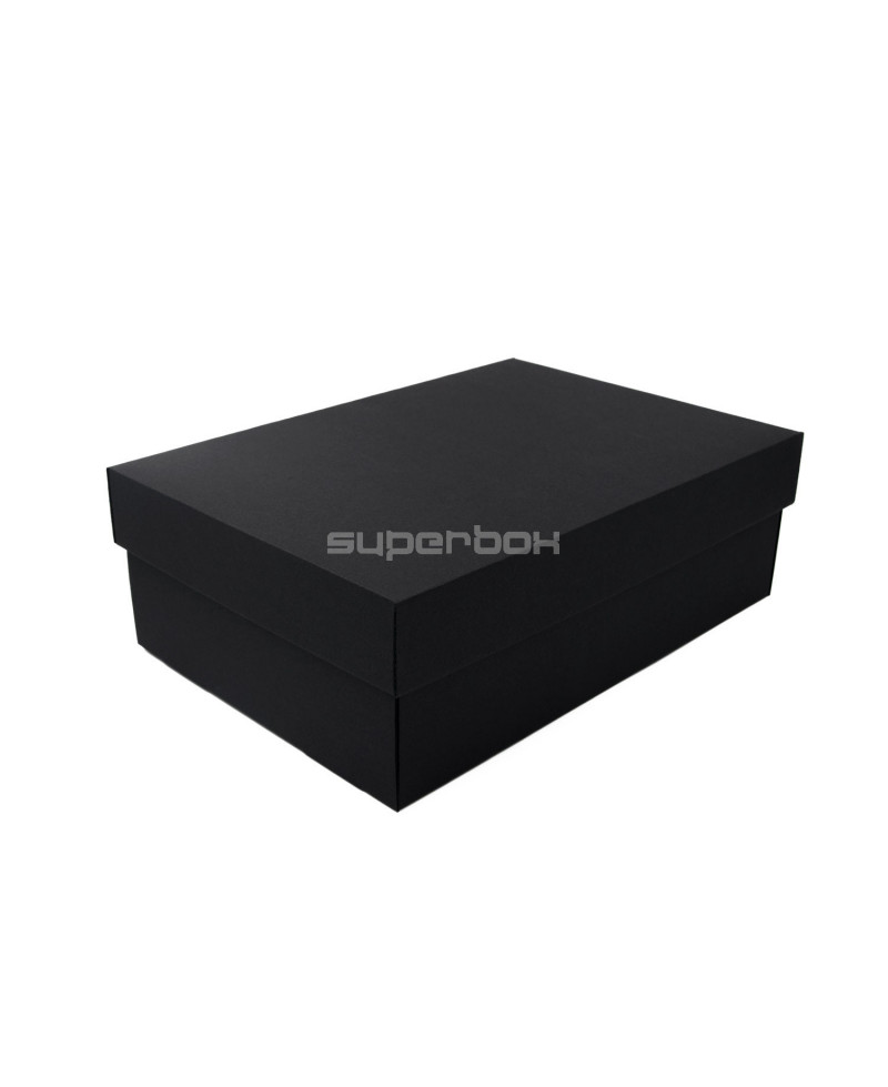Matinė juoda universali dviejų dalių dėžutė 10 cm aukščio