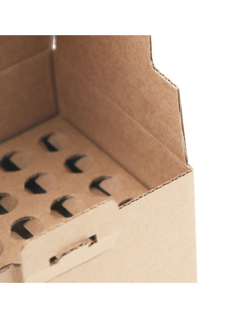 Ekologiška ruda mėgintuvėlių dėžutė su įdėklu
