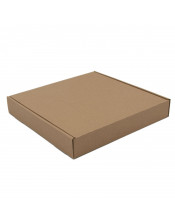 Ruda plokščia kvadratinė dovanų arba siuntimo dėžė be langelio