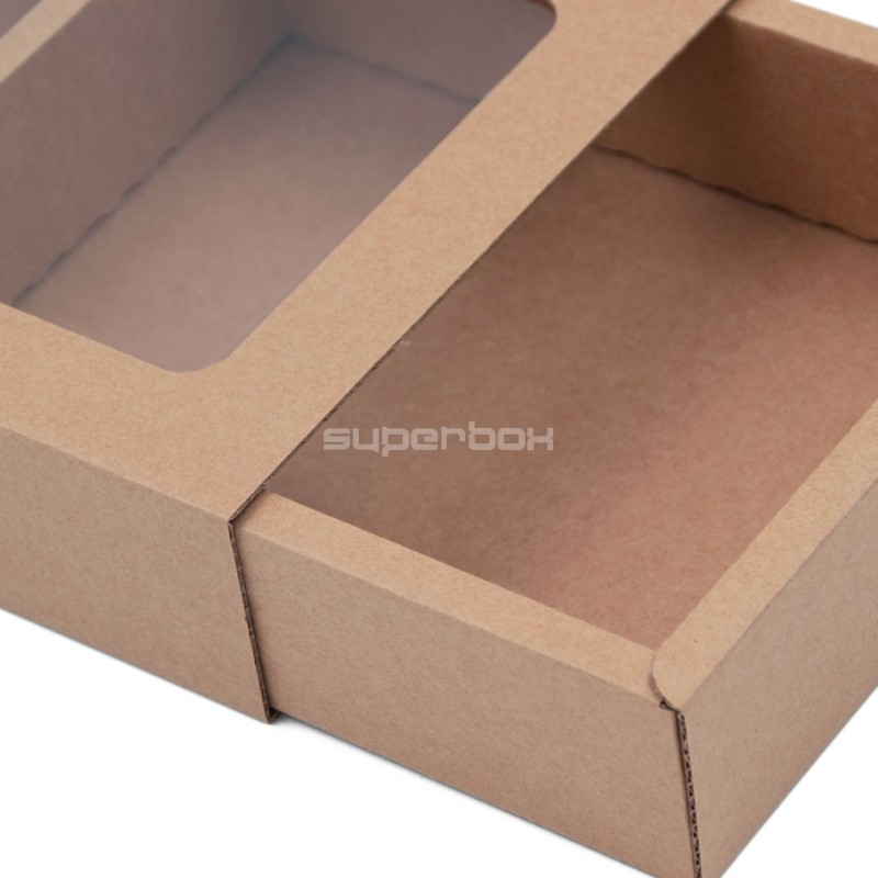 Brown Sleeve Gift Box with Clear Window