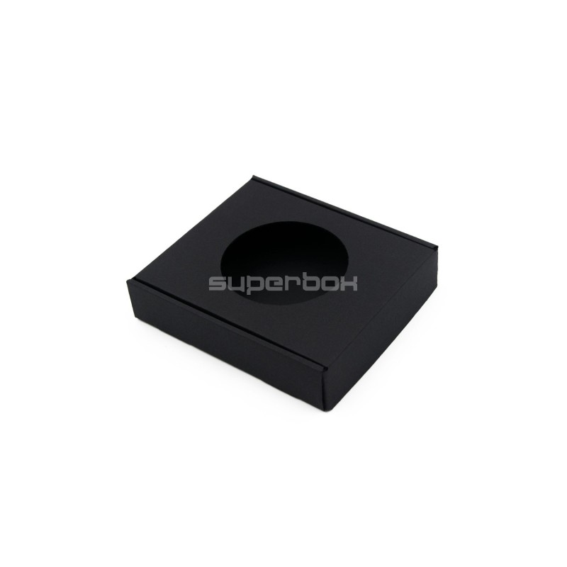 Black Square Gift Box with Round Window