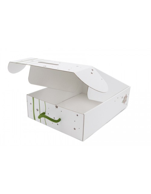 Box with Window, Handle and Christmas Pattern