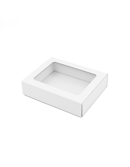 Белая подарочная коробка со вкладышем с прозрачным окошком