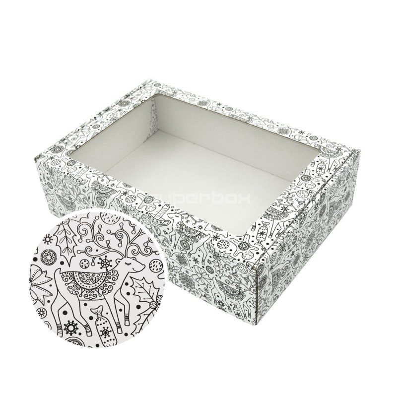 White Christmas Box with Black Print