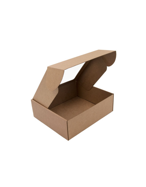Standard Size Brown Gift Box with Window for Cosmetic Product Packaging