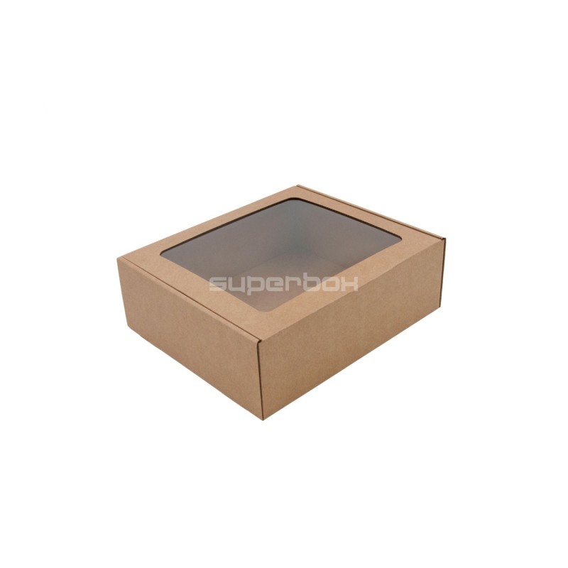 Standard Size Brown Gift Box with  PVC Window