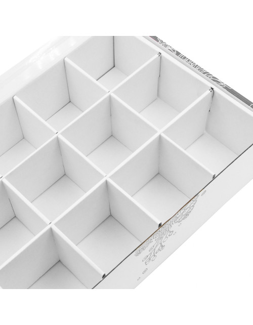 Baltos grotelės 12 skyrelių 21509 dėžutei