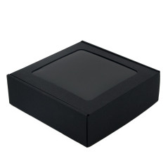 Black Small Gift Box with Window of Height 6 cm for Food Sets