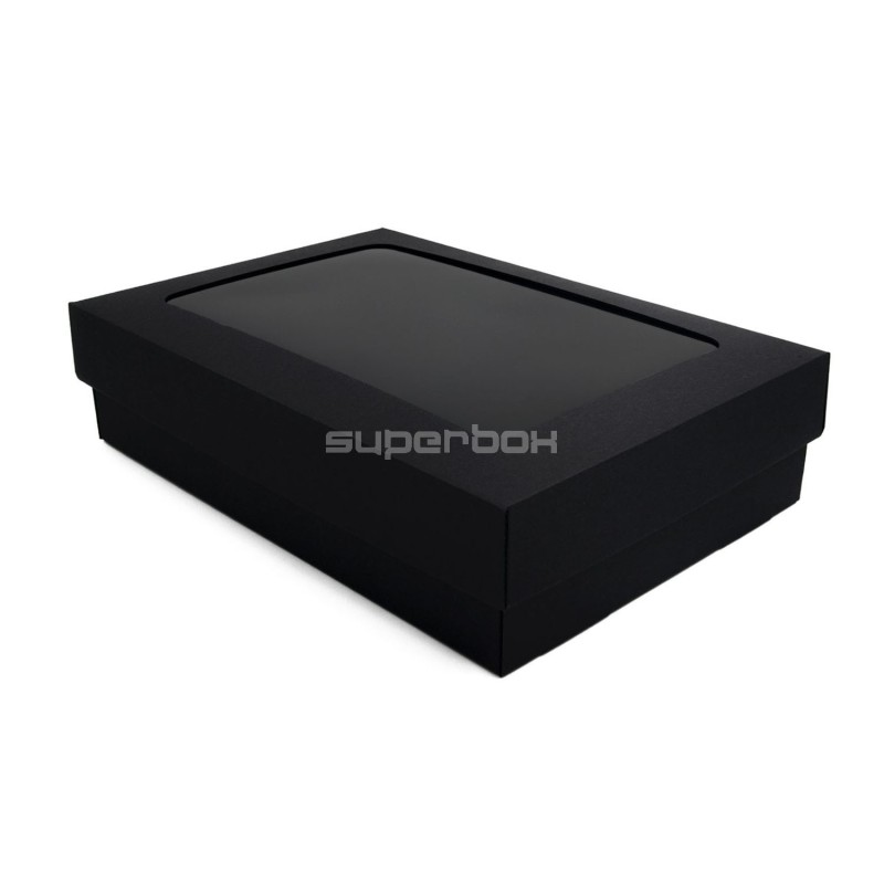 Multipurpose Black Base-Lid Gift Box with Clear Window