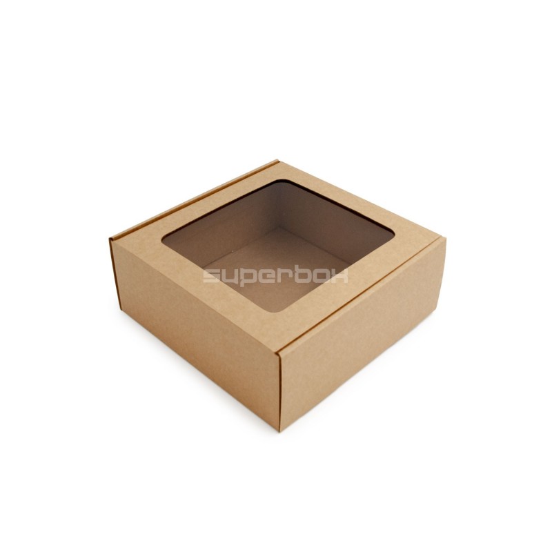 Brown Box with a PVC Window for Packing Sauce Jars