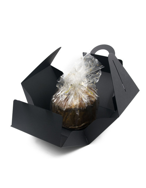 Black Gift Box with Handle for PANETTONE Dessert