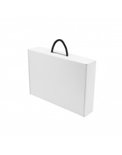 White Standard Corrugated Suitcase with Textile Handle for  Beddings