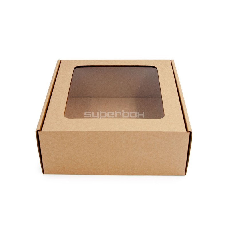 Brown Box with a PVC Window for Packing Sauce Jars