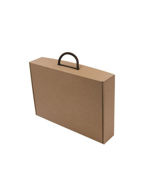 Corrugated Brown Gift Box, Suitcase with Handle