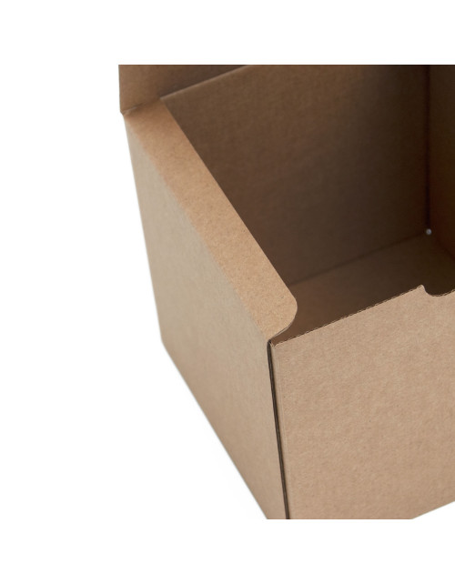Ruda gofruoto kartono kubo formos dovanų dėžutė