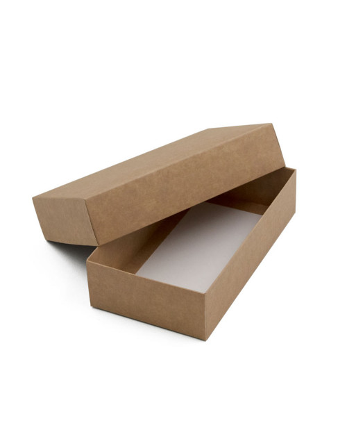 Ruda dviejų dalių kartono dėžutė pirštinėms