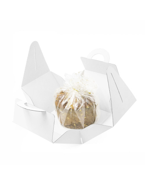 White Gift Box with Handle for PANETTONE Sweet Bread