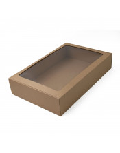 Large Brown Square Box with Clear Window