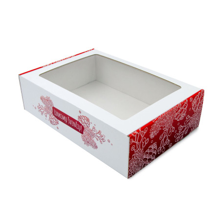 Matte Red Print Christmas Box