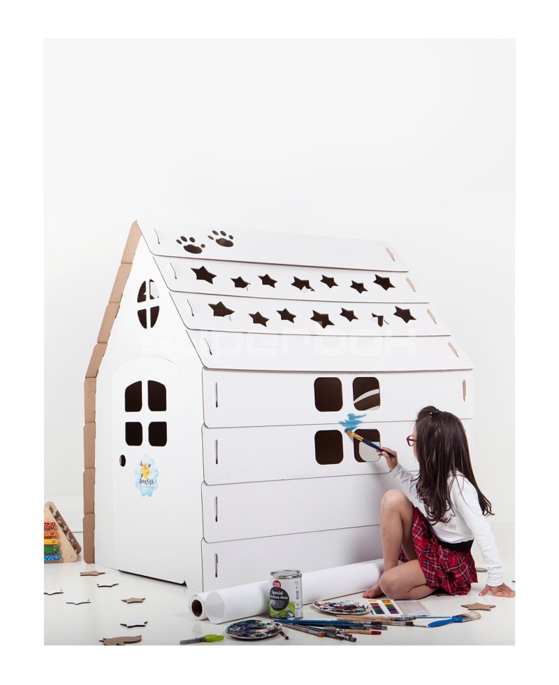 Детский картонный домик-раскраска Бибалина. Домик для детской комнаты. - Купить в Москве