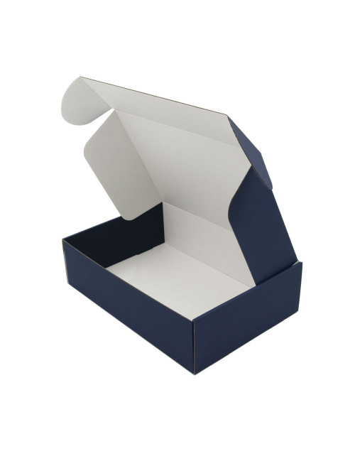 Mėlyna A4 formato dėžutė baltu vidumi