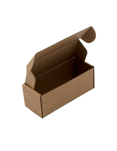 Ruda 14 cm ilgio dovanų arba siuntimo dėžė be langelio