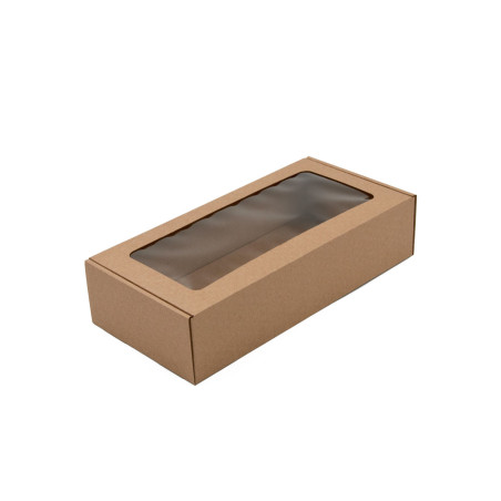 Brown Quick Closing Long Box with Window for Souvenirs