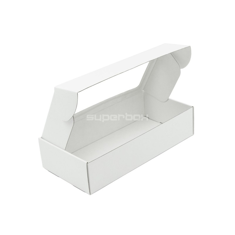 White Quick Closing Long Box with Clear Window