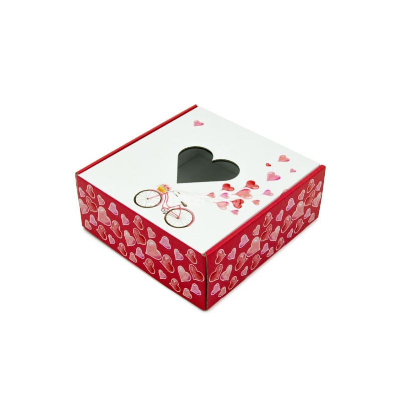 Box with PVC Heart Window and Bicycle