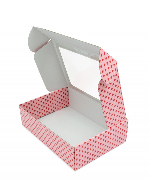 A4 formato dovanų dėžutė su širdelėmis ir langeliu