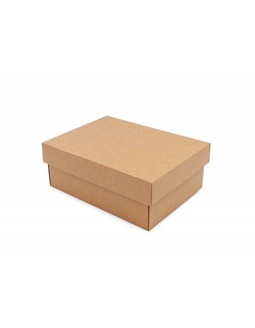 Ruda dviejų dalių stačiakampė dovanų dėžutė iš mikrogofros
