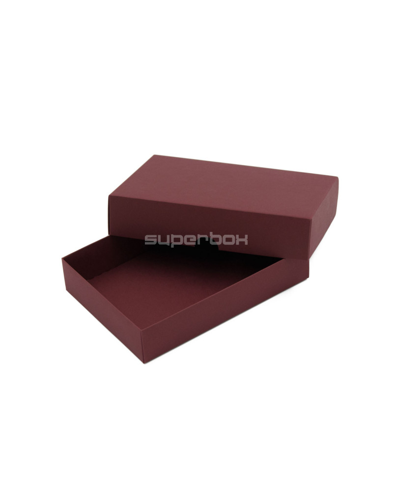 Burgundy Box with a Lid for Packing Jewelry