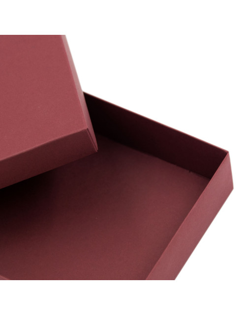 Bordo spalvos dviejų dalių kartono dėžutė šokoladui