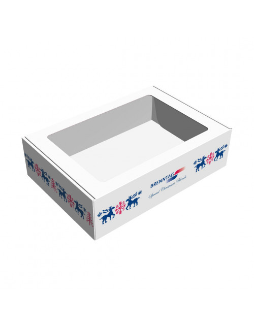 Pielāgota apdruka 21509 dizaina dāvanu kastēm ar PVC lodziņu